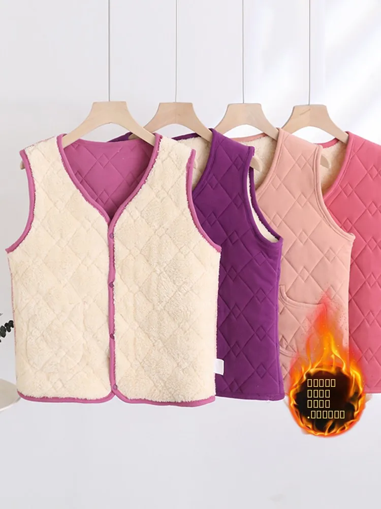 

Женский утепленный жилет свободного кроя на пуговицах, зимняя верхняя одежда, V-образный вырез, стандартная длина, застежка на одну пуговицу