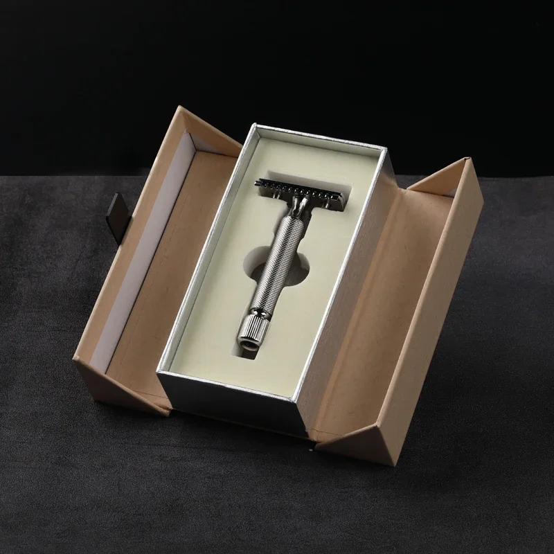 Yaqi BAENZIGER Stainless Steel Safety Razor Adjustable Blade Gap Slip-resistant Grip Comfortable Handling and Travel-friendly view 5
