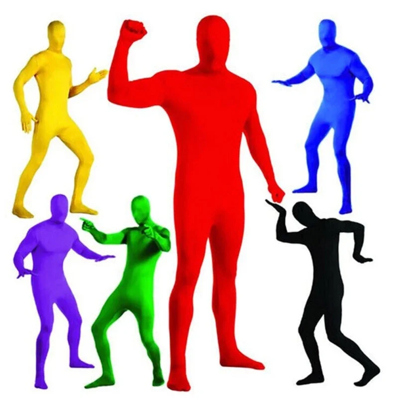 Full Jumpsuit Spandex Stretch Adult Costume Chromakey Tughts Disappearing Men Unisex Body Suit for Halloween Cosplay