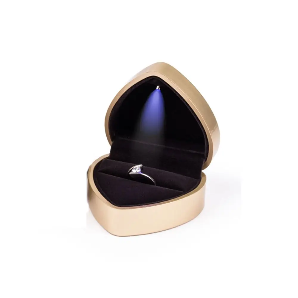 

Женское сердце в форме светодиодных колец, коробка для колец, держатель для ювелирных изделий, коробка для демонстрации ювелирных изделий, чехол-органайзер