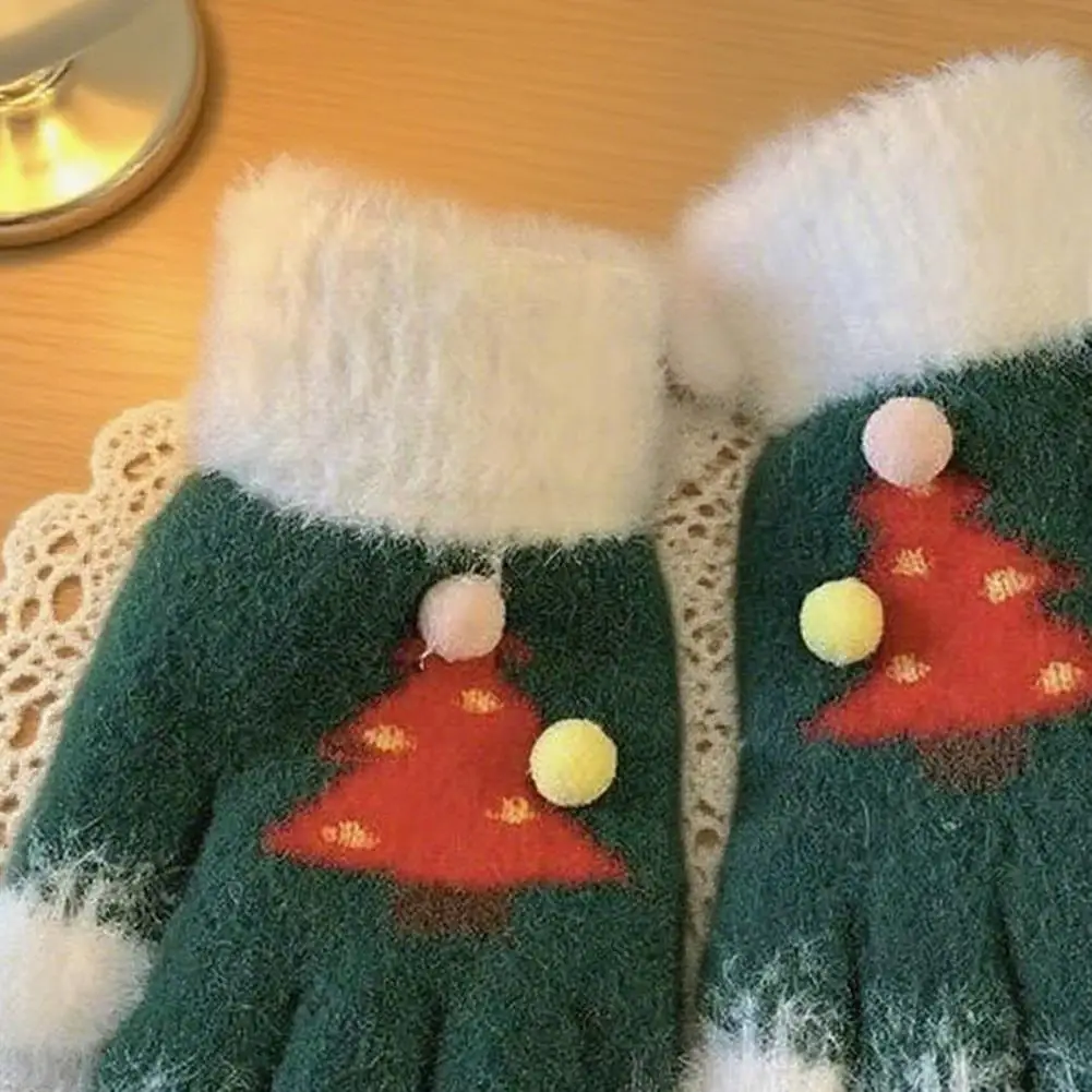 للبالغين الاطفال ملابس احتفالية محبوك قفازات عيد الميلاد للجنسين شجرة عيد الميلاد نمط قفازات الشتاء شاشة تعمل باللمس قفازات غامض #5