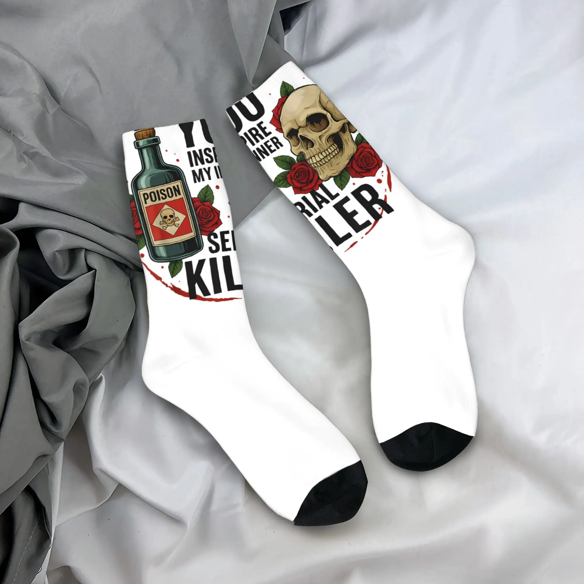 

Spooky Season - You Inspire My Inner Serial Killer Socks Funny Stockings Autumn Anti Skid Couple Socks Quality Sports Socks