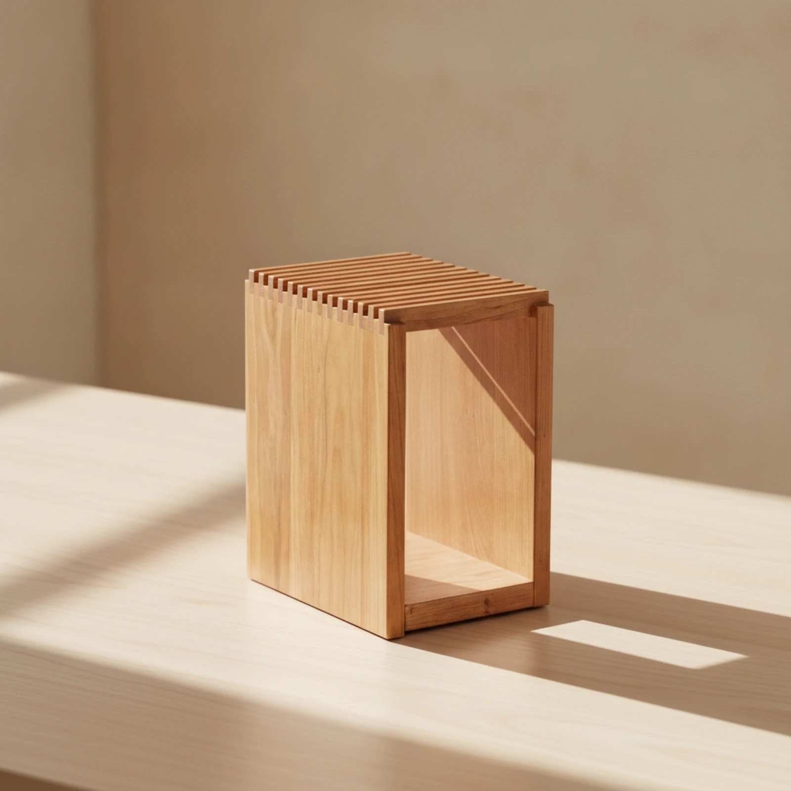 Wooden Cutlery Block Ventilated Countertop Cutlery Block Organizer Breathable Long-Lasting for Home Cooks, Kitchen Counter