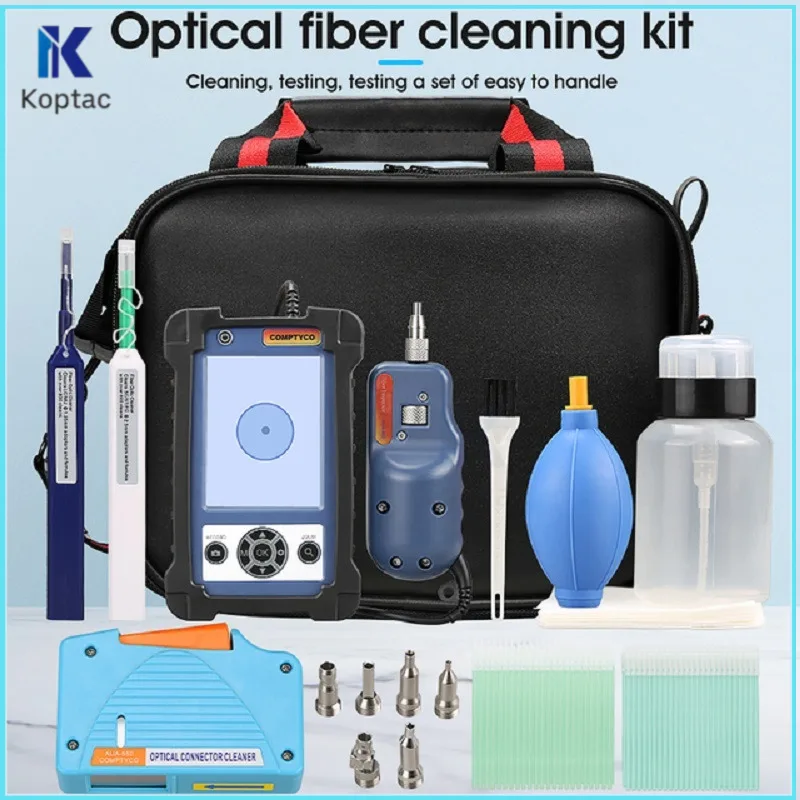 

Fiber Optic Cleaning Kit With Inspection Video Microscope Probe 1.25/2.5 Mm Cleaner Pen Box FTTH