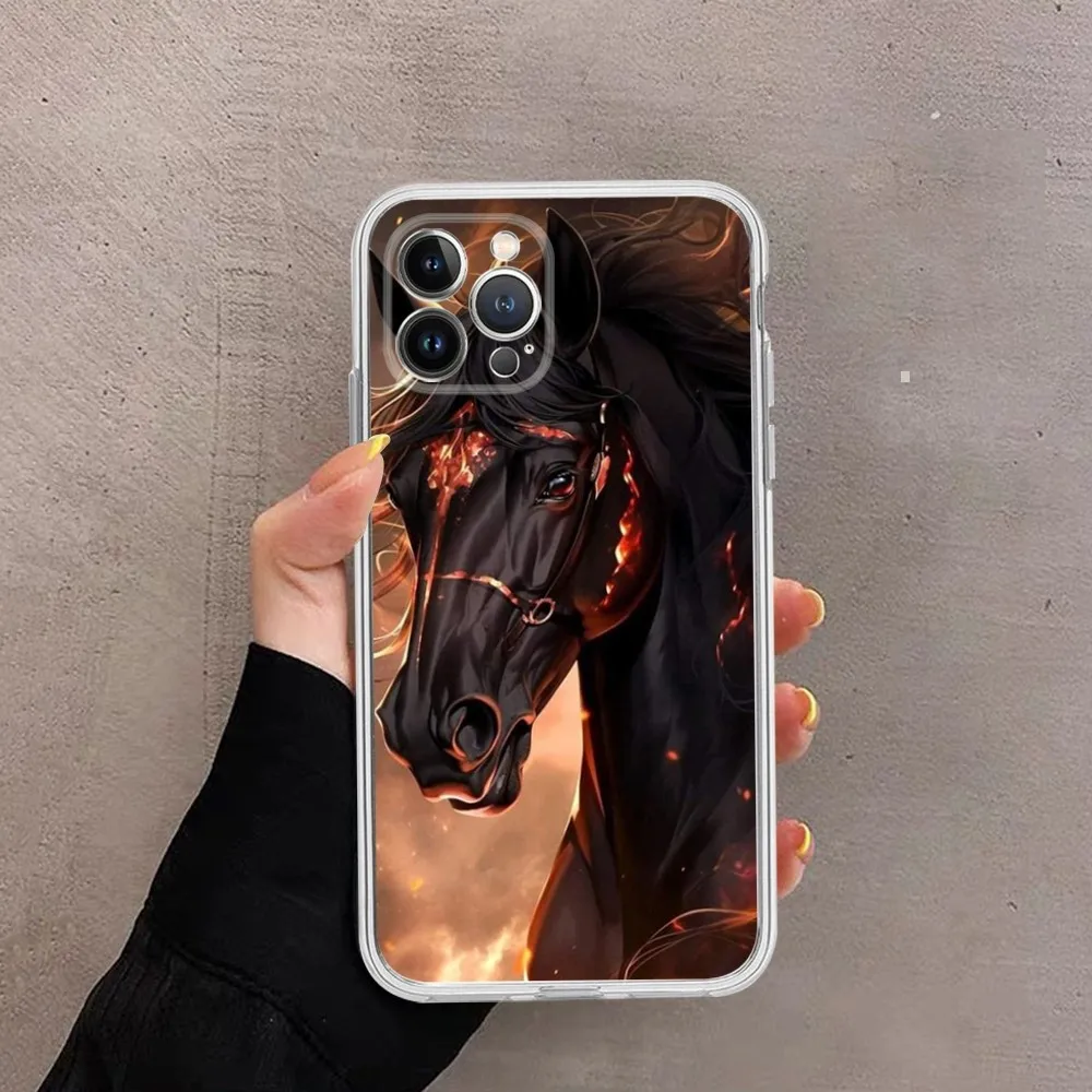 Animal Steed Horse Phone Case For iPhone 15 XR X XS Max 14 13 Pro Max 11 12 Mini 6 7 8 plus SE 2020 Printing Cover