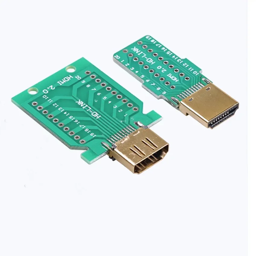 1pcs Connector 19+1 Gold-plated Repair Plug DIY Standard HDMI Welded Male Plug Female Jack 19Pin Cable