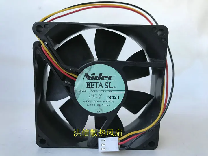 Freight free original Nidec 8025 D08T-24TS9 04A 24V 0.15A 3-wire converter cooling fan