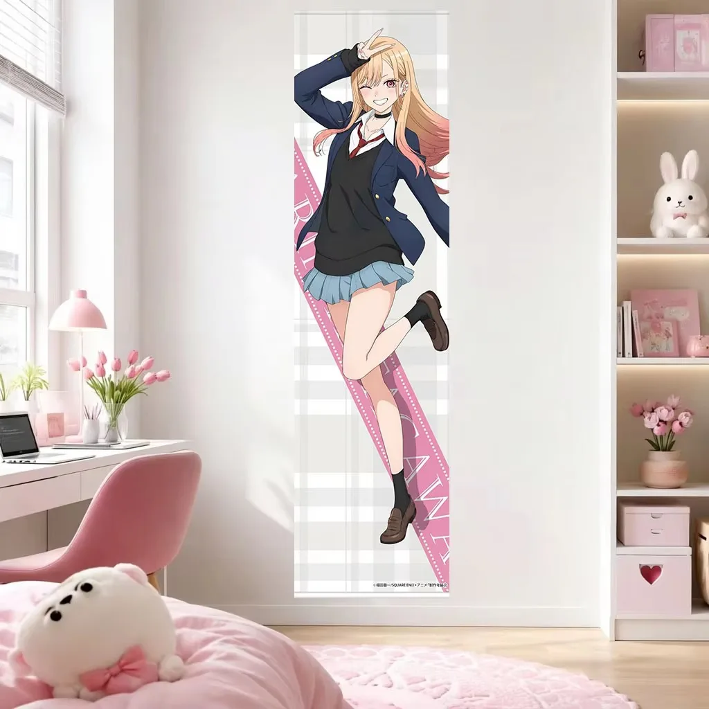M-Marin K-Kitagawa Extra Tall Vertical Tapestry, Long Polyester Wall Hanging Kawaii Anime Decor for Bedroom Dorm Otaku Room Gift