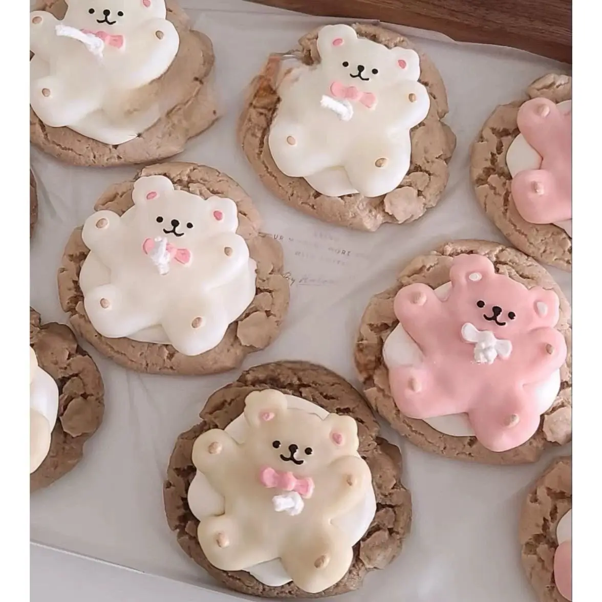 Bear Biscuit Aromatherapy Candle Cake DIY Korea Odorless Smokeless Soy Wax Hand Gifts Home Decoration Creative Birthday Gift