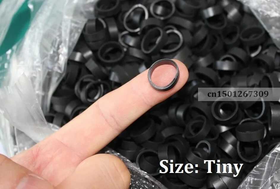 100Pcs 5 Sizes Assorted Black Rubber Bands Elastic Packing Tie For Packaging