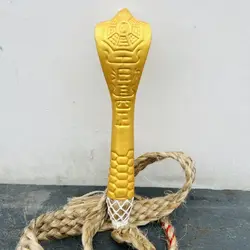 Taoist cultural items, solid wood snake head whip, Taoist artifact