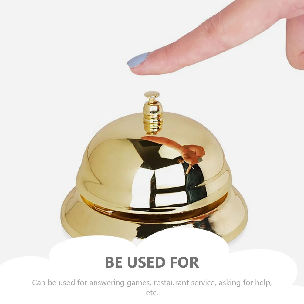 

2pcs Calling Service For Restaurant Desk Metal Hand Press Bell Game Answering Device Customer Call Ring Bell Golden