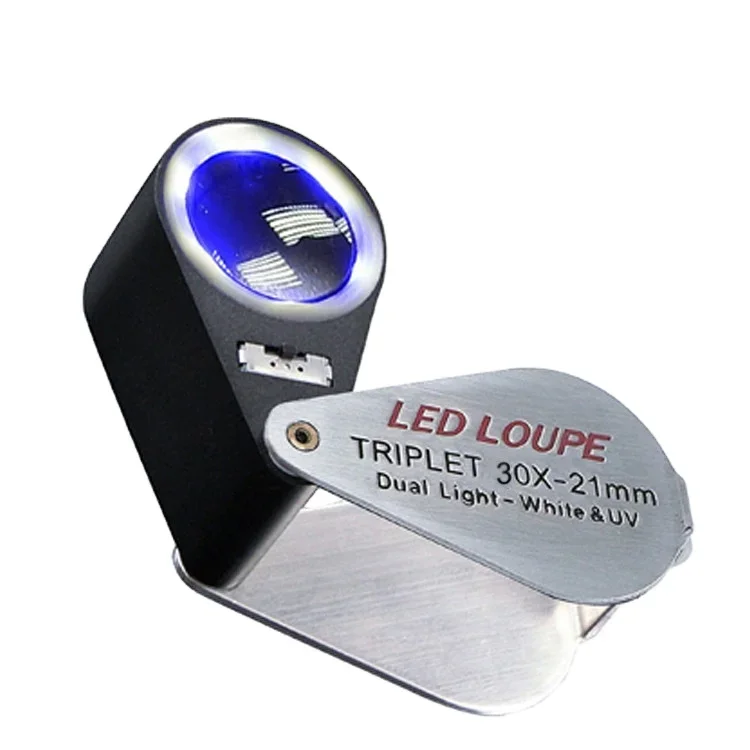 

High Power Diamond Triplet Loupe Triplet 21mm 30x Gemstone Optical Magnifier Jewelry Checking Loupe