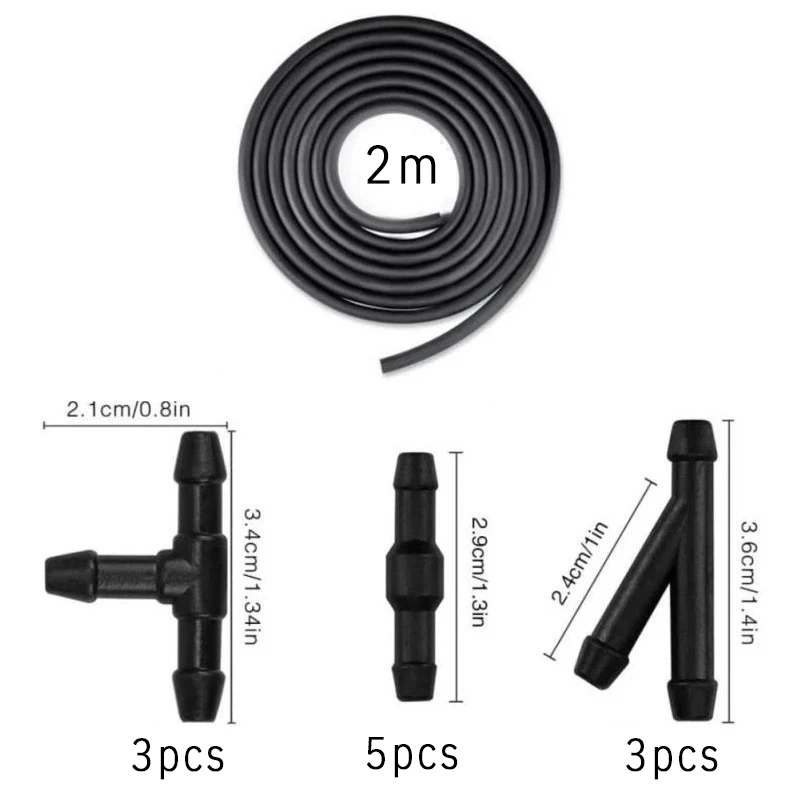 1 Set Car Spray Pipe Joint Kit Front Windshield Wiper Washer Spray Nozzle Nozzle Pipe Joint 12pcs