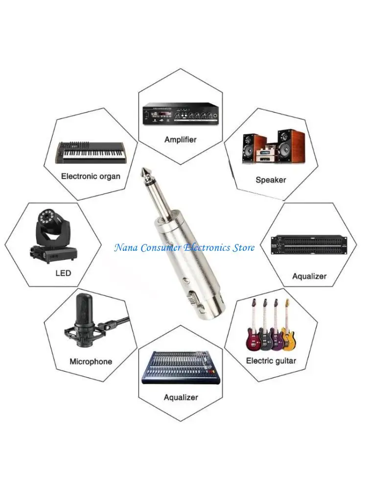 G7NE 6.35mm 1/4in to 3Pin Sound Adapter Lightweight 6.35 to 3Pin Connector Converter