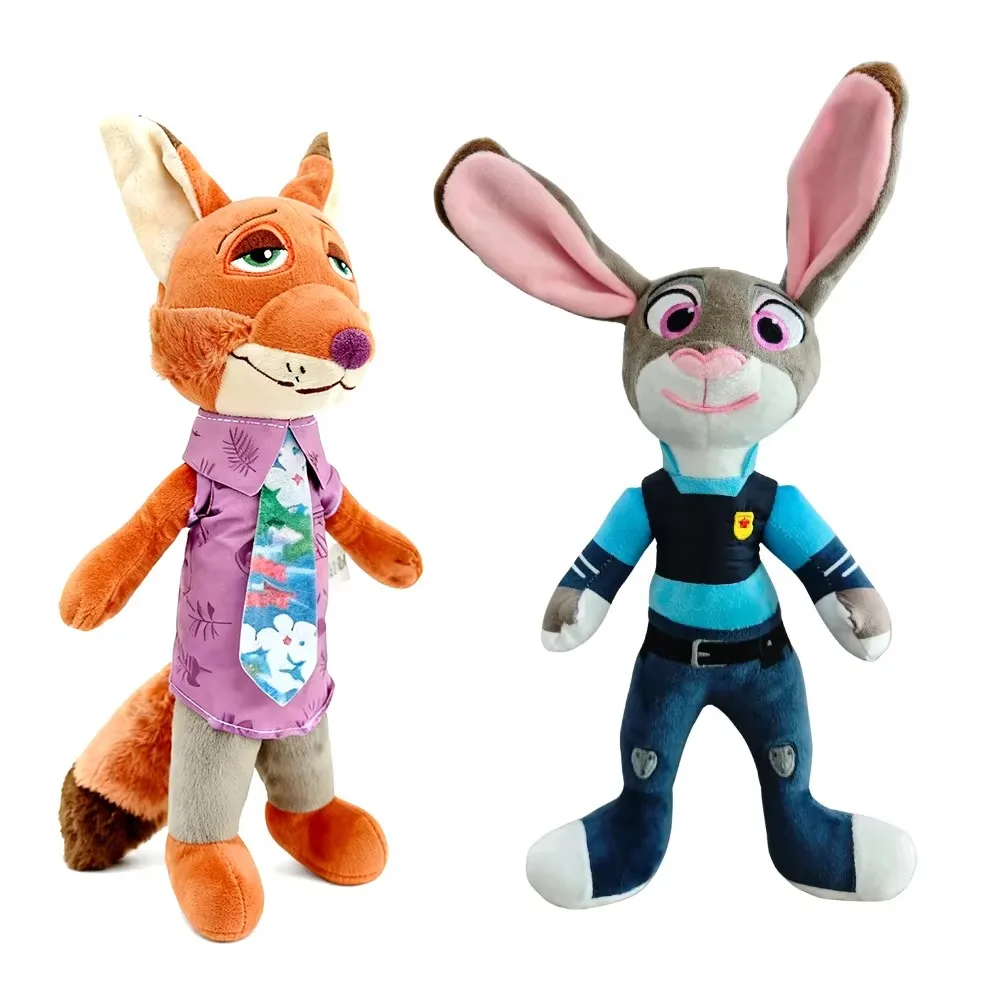 Juguetes calientes Disney Zootopia dibujos animados Anime película juguete de peluche zorro Nick Wilde conejo Judy Hopps muñeca animales de peluche suaves regalos de navidad ﻿