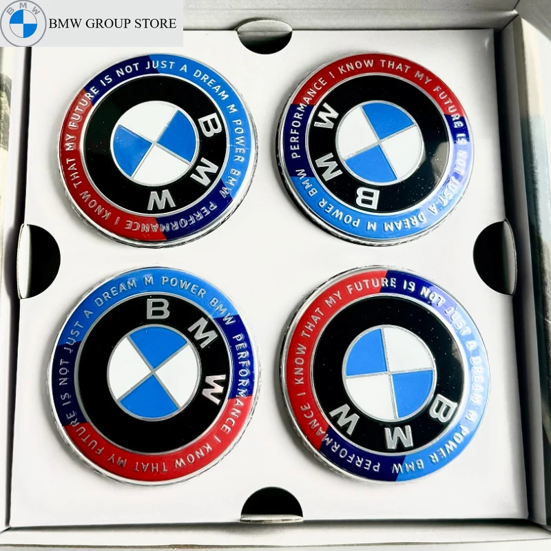 BMW GROUP 4Pcs 68MM Floating Wheel Center Caps For BMW E90 E91 E92 E93 F30 F10 F11 F04 E84 E83 F25 E70 F15 E72 F16 M2 M3 M5 M6