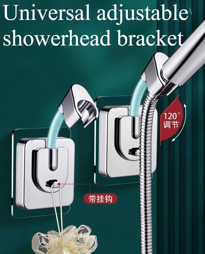 Shower Bracket Without Punching Bathroom Shower Head Water Pipe Accessory Holder Shower Mounting Brackets