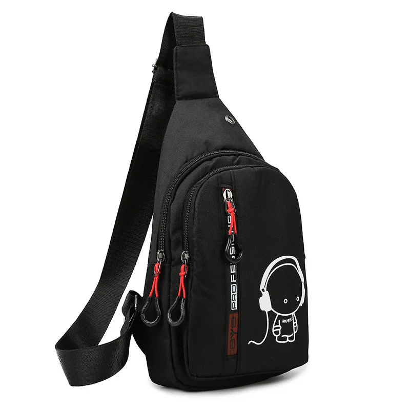 Men's Luminous Cycling Chest Bag Large Capacity Multi-Layer Outdoor Sports Crossbody Bag One Shoulder Casual Riding Bag