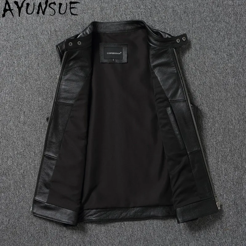 AYUNSUE Autumn New in Jacket Genuine Leather Coats Large Mens Clothing Black Motorcycle Jackets Size S-6XL Мотокуртка Slim Fit