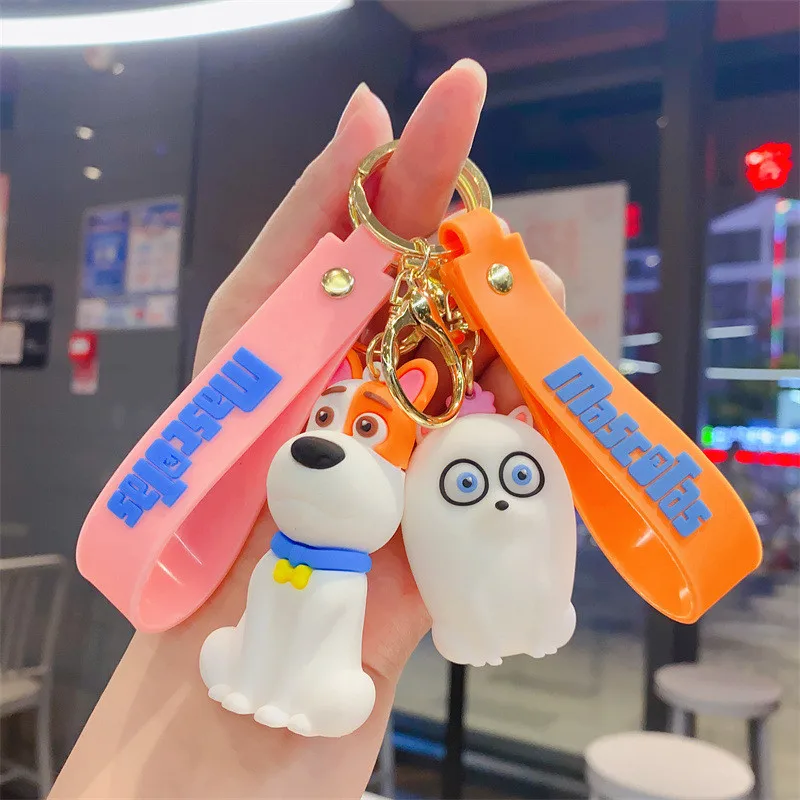 Cartoon The Secret Life of Pets Action Figures PVC Anime Keychain Bag Car Key Ring Ornament Pendant Schoolbag Decor Toys Gifts