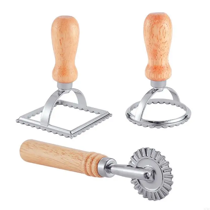 

57be 3pcs Ravioli Cutter с набором валиков печенья
