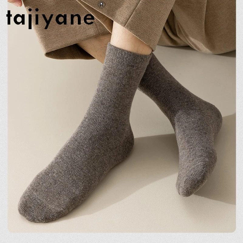 TAJIYANE 93% Natural Wool Socks Warm Mid Length Socks for Both Men and Women in Winter Warm and Non Bulky Socks носки женские