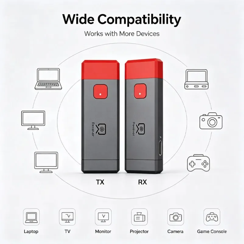 1080P 80M Wireless HDMI-Compatible Video Audio Transmitter Receiver Extender Display Adapter Dongle For TV Box Monitor Projector