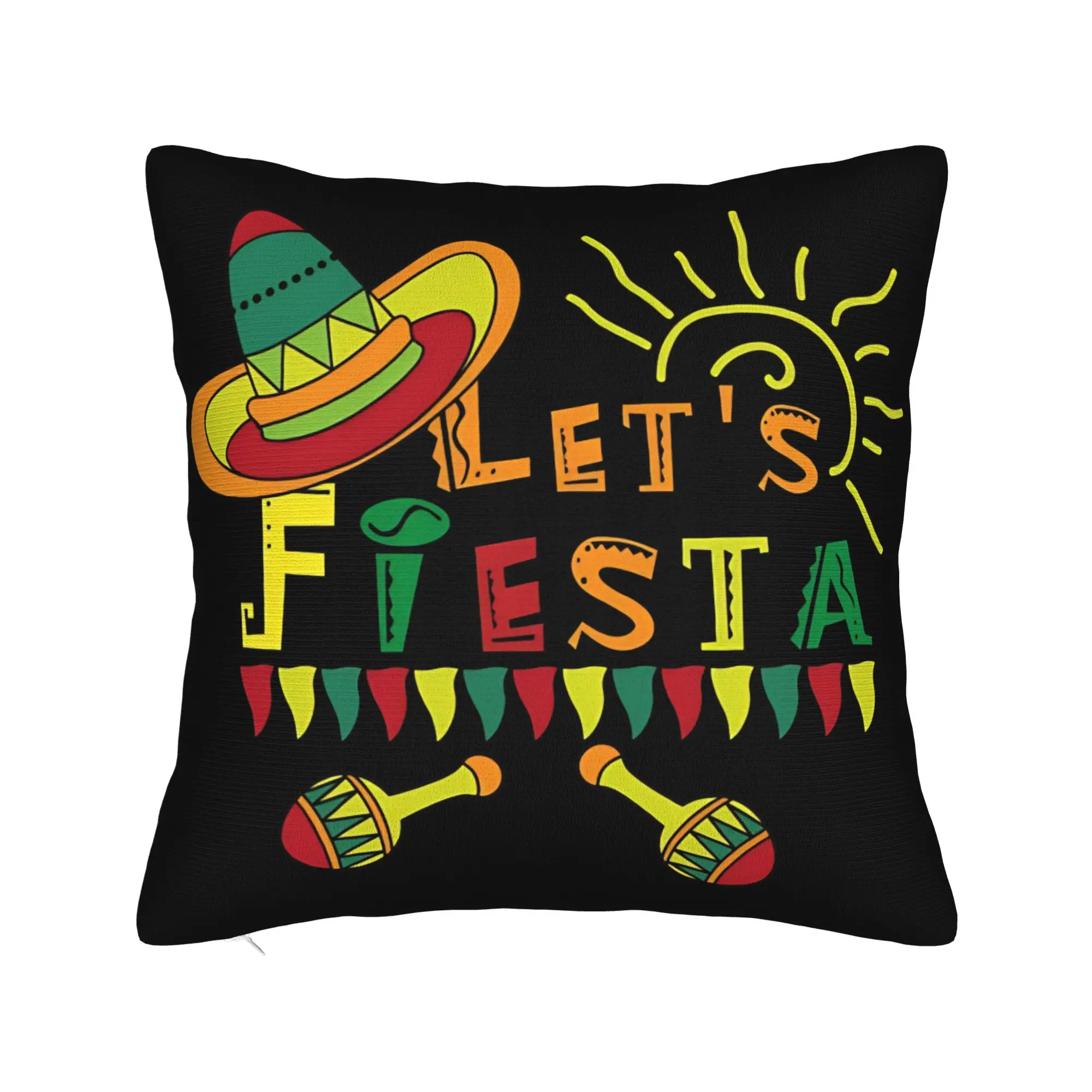 Pillow Cover Let's Shift Party Fiesta Mexican Amigo Cinco De Mayo Cute Funny Pillow Case For Living Room Chair Pillowcases