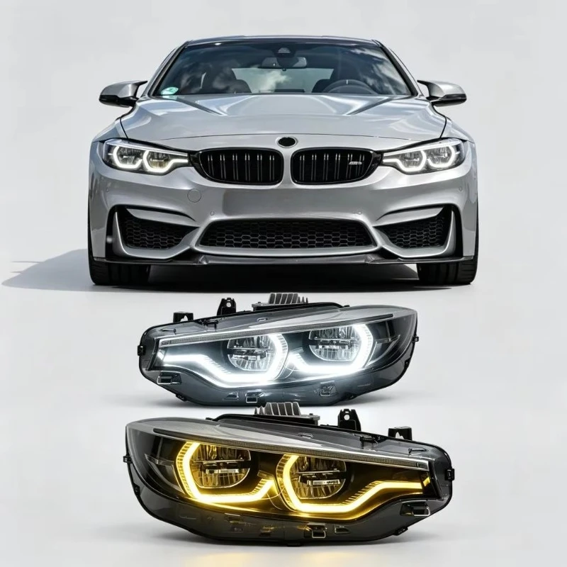 Headlight for BMW 4 Series F32 F33 F36 F80 F82 M3 M4 2013-2020 DRL Dual-Color Yellow White Switch Lamp Assembly