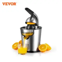 VEVOR Electric Citrus Juicer Orange Juice Squeezer with Two Size Juicing Cones 300W Stainless Steel Orange Juice Maker