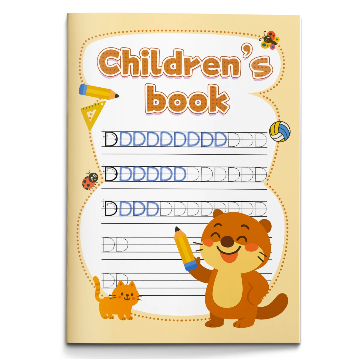 Children's alphabet coloring book, cute cartoon patterns, preschool early education workbook, boost your baby's hands-on skills
