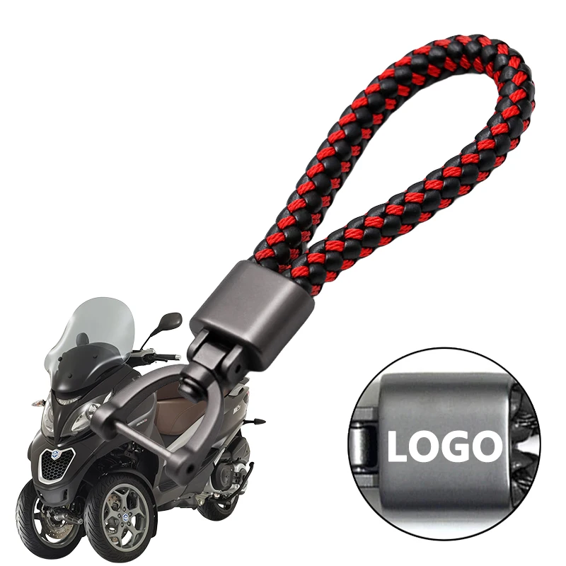 For Piaggio MP3 Sport 300 Beverly 400 S400 Medley 150 S150 Liberty One 150 Key Motorcycle Keychain Quality Braided Rope Keyring