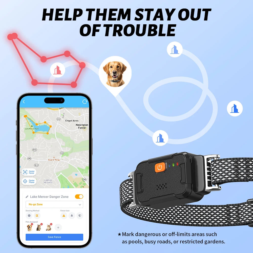 Smart GPS Outdoor Anti-lost Activity Monitor Hunting Dog Locator 4G Tracker Collar for Real Time Tracking Pet