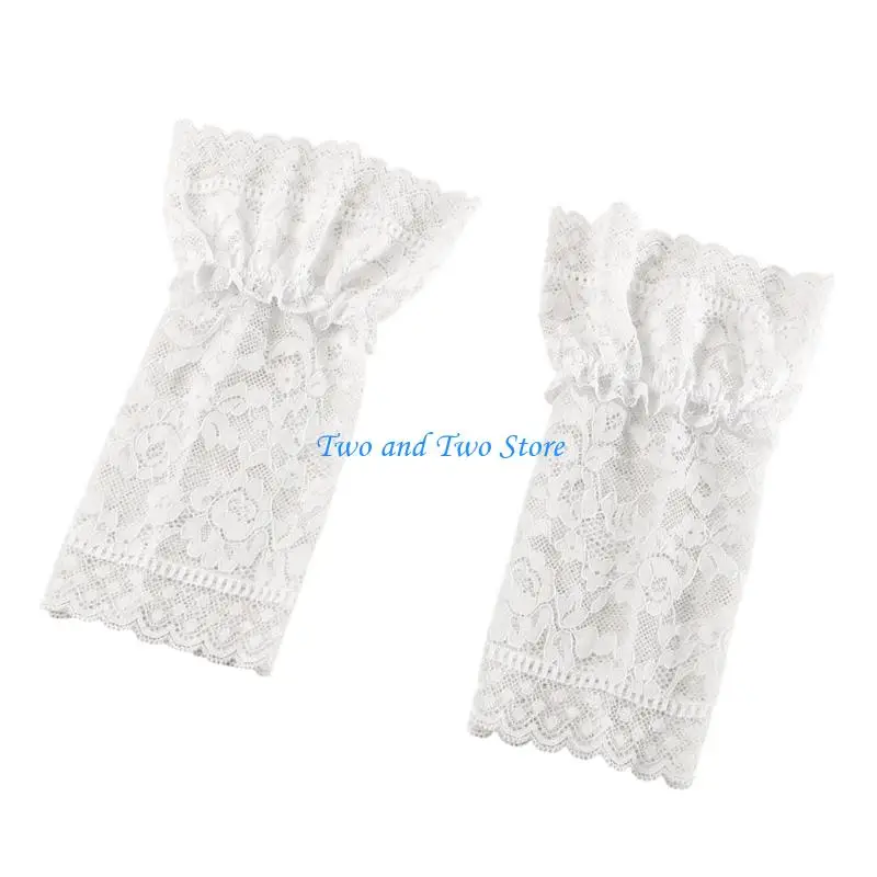 HX6F Elegant Lace Wrist Covers Nails Art Photo Prop Lightweight Sheer Accessory