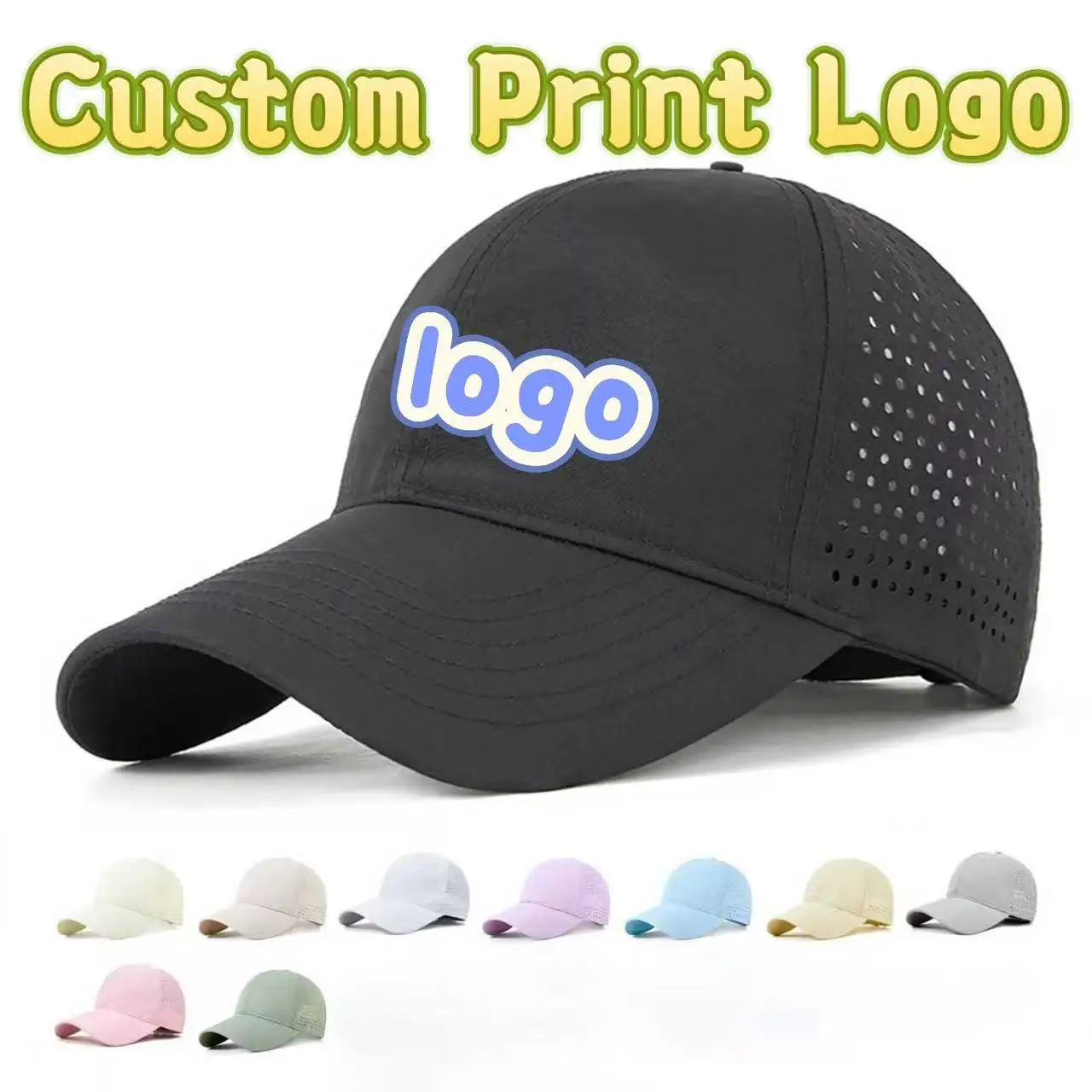 Customized Printed Logo Quick Drying Baseball Cap Men's Outdoor Sport Sunshade Hat Women's Fashionable Versatile Duck Tongue Cap