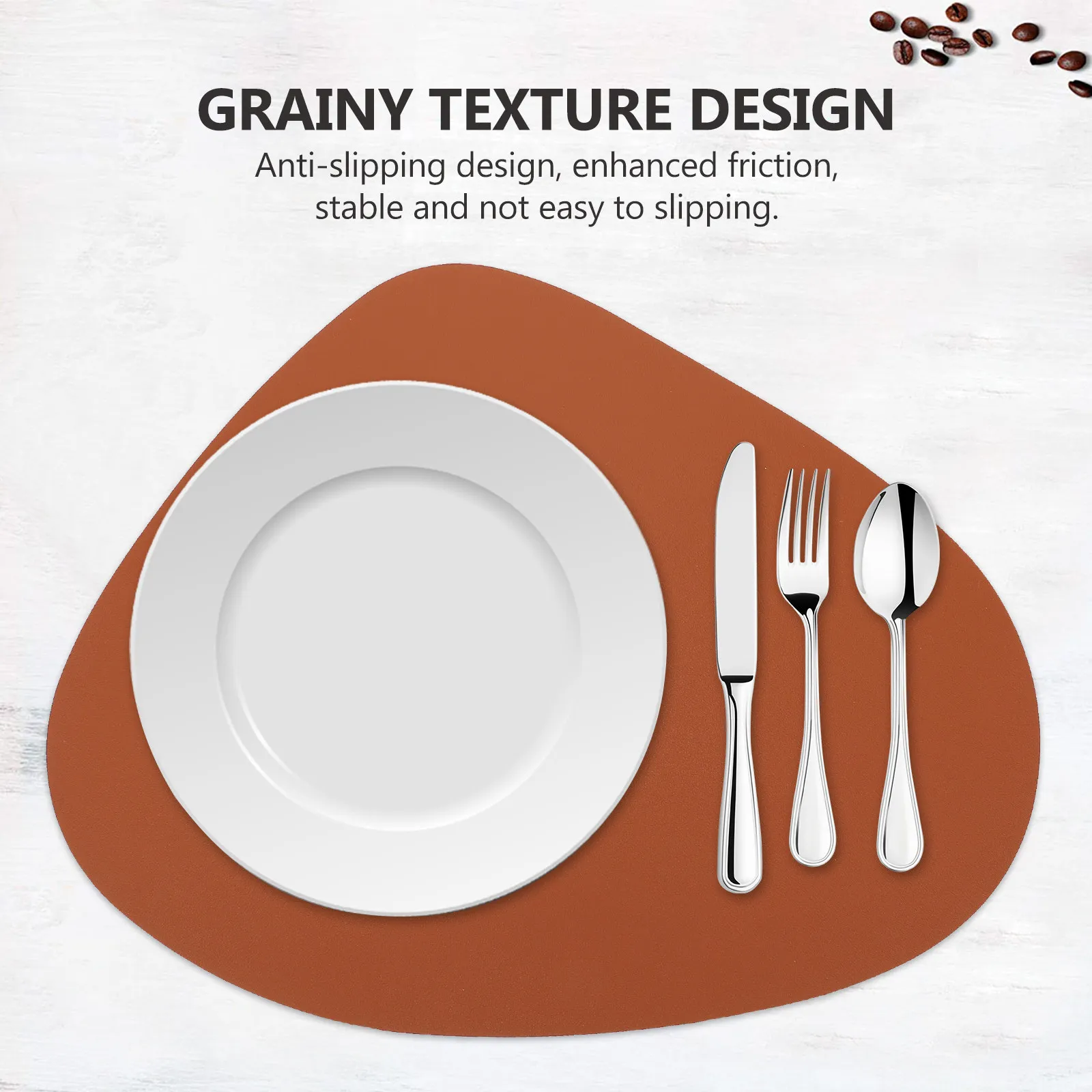 4Pcs Drop-Shaped Dining Mat Heat-Resistant Waterproof Table Mats Non-Slip Insulation Cushion Streamlined Anti-Scald