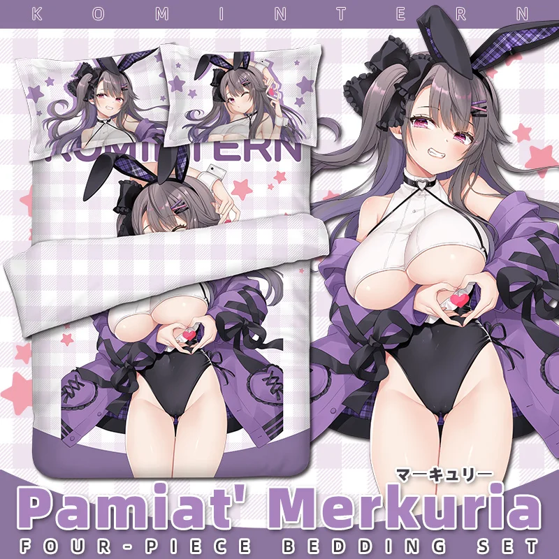 Azur Lane Bedding Set Anime Duvet Cover Quilt Cover Pillowcase Pamiat Merkuria Bedroom Bed Linen Decoration