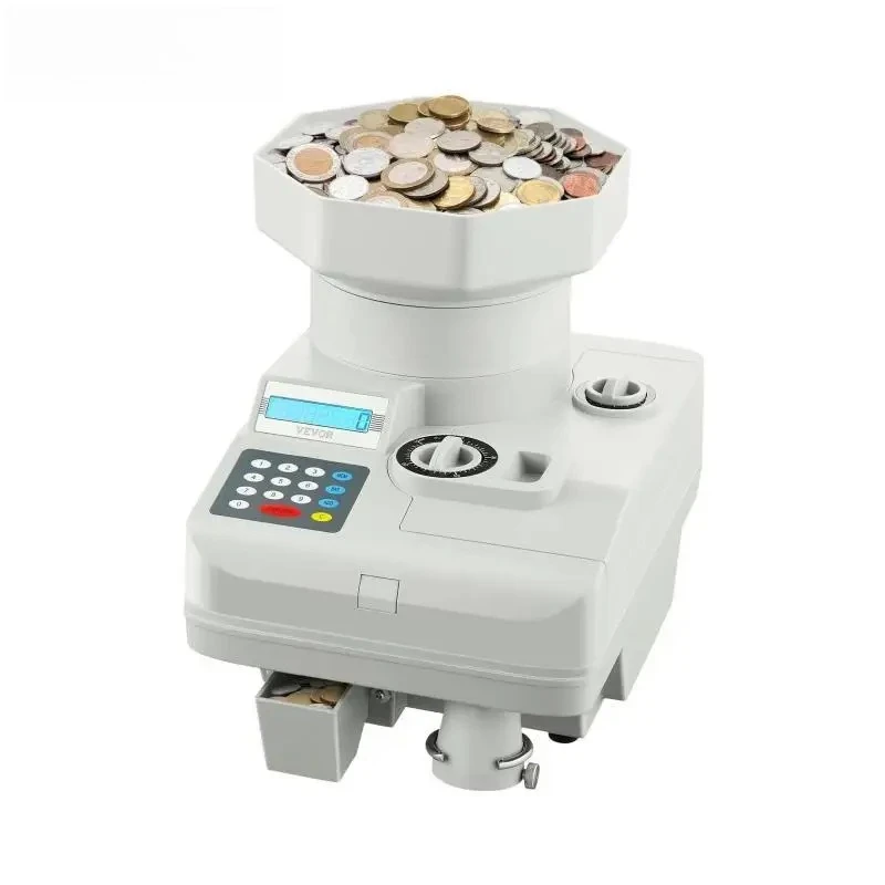 Professional Coin Sorter with LED Display Holds up to 11000 Coins Automatic Coin Sorter and Wrapper Machine for All Coins