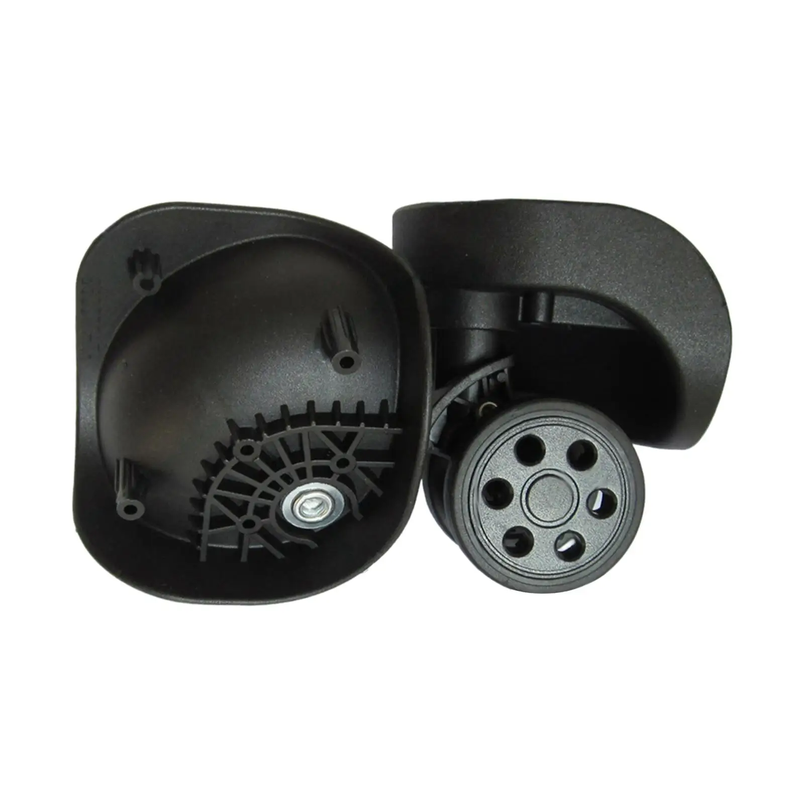 1 Pair Luggage Wheels Suitcase Casters Reusable Silent Rolling Multipurpose Height 9.1cm 360 Rotation Dual Wheels DIY Accessory