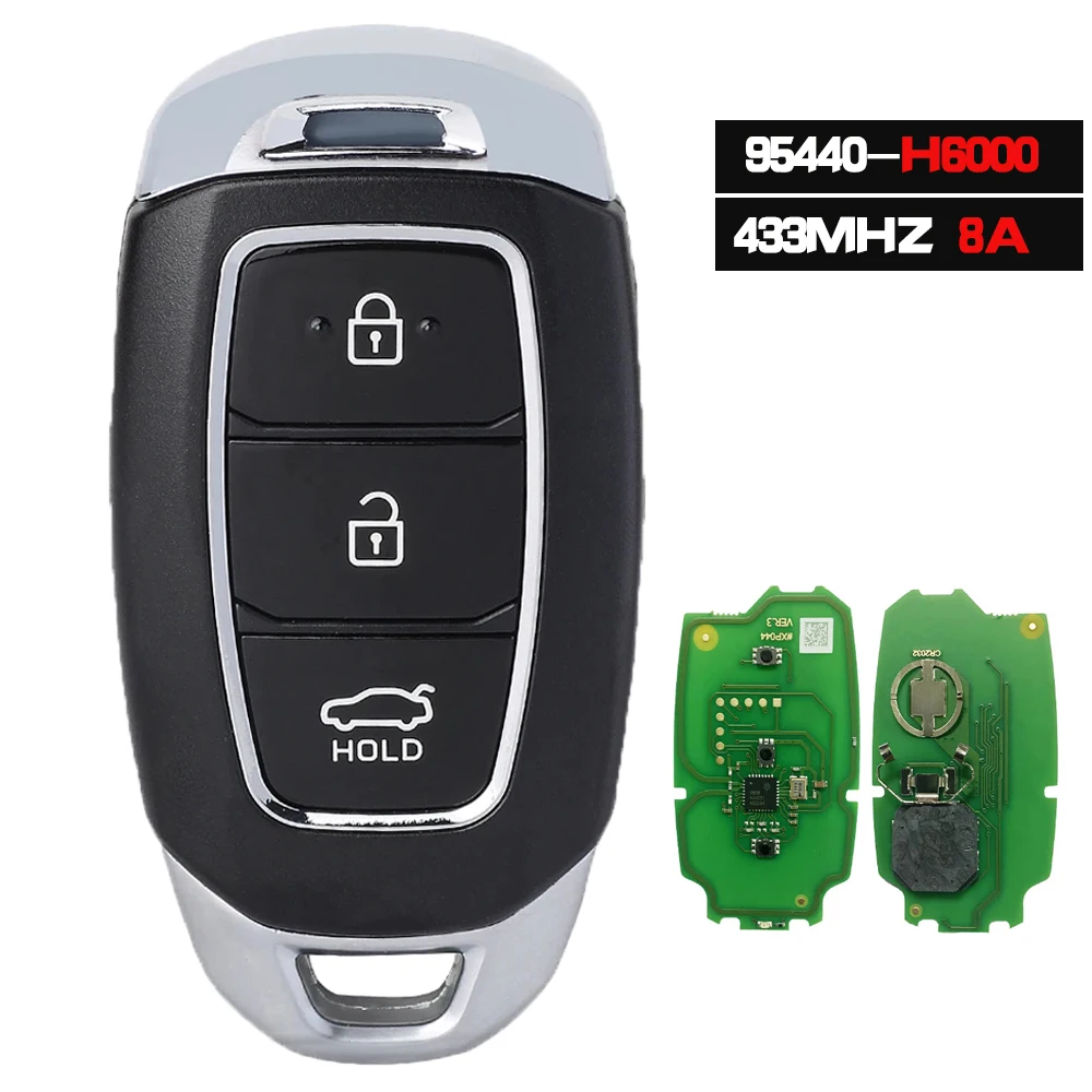 KEYECU 95440-H6000 Smart Remote Key Fob 433MHz 8A Chip for Hyundai Accent 2018 2019 SYEC3FOB1608