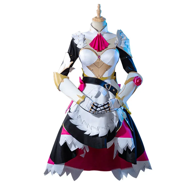 Anime game Genshin Impact Noelle Cosplay Costume Knights Maid Dress Wig Uniform Halloween Carnival Party Outfit For Women Girl