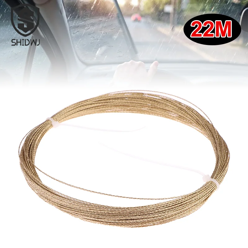 1個 0.8mm 22M 車のフロントガラス除去用ワイヤーロープ 汎用フロントガラス切断ライン ガラス除去ツール 卸売