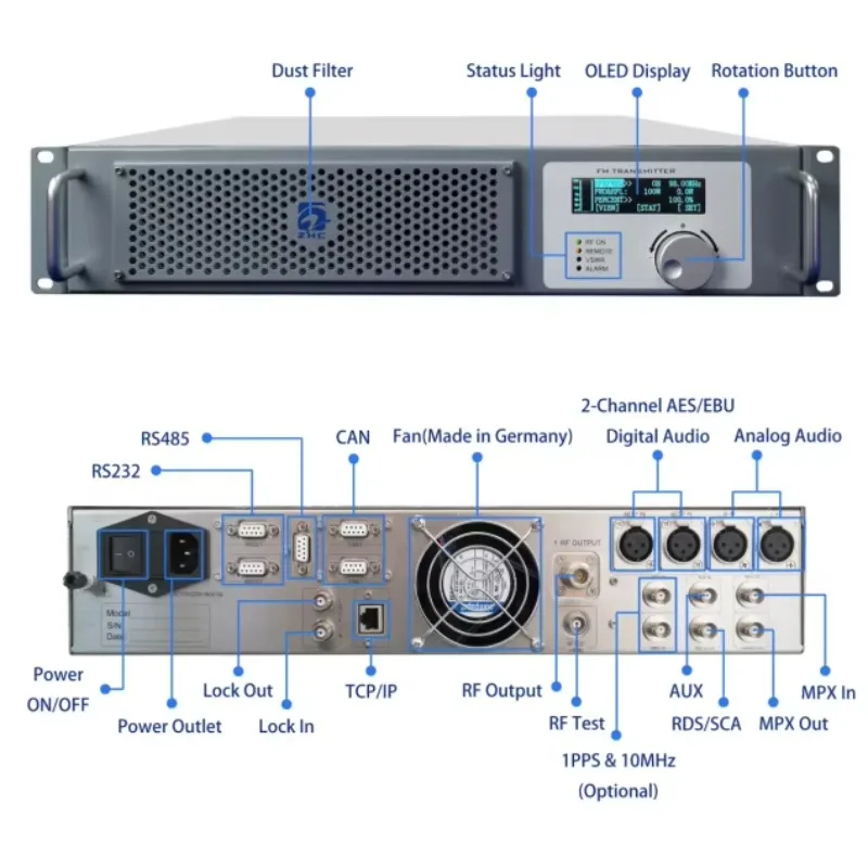 300W 5G FM Transmitter + 50M 1/2