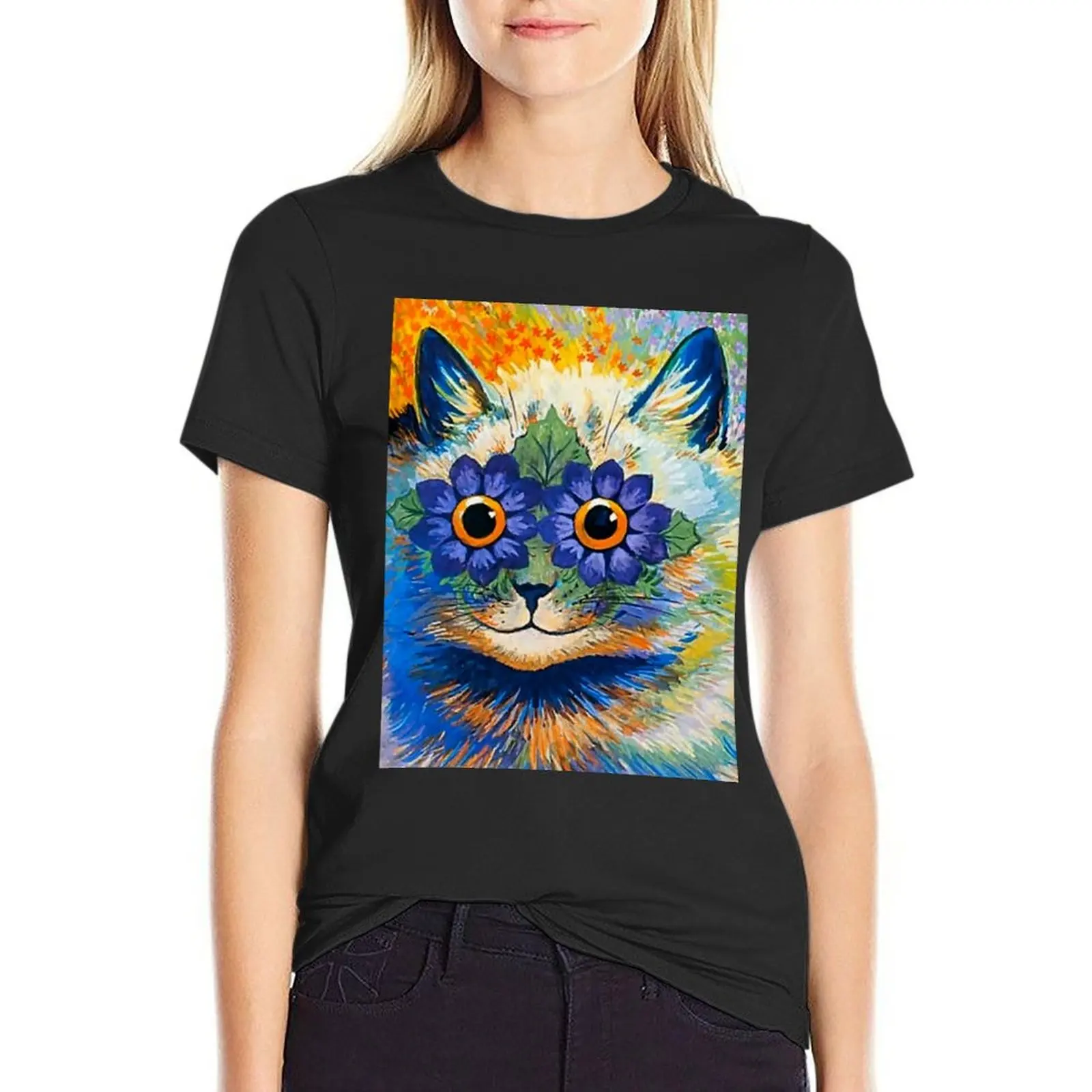 “Cat With Blue Petals” by Louis Wain T-Shirt cute clothes cute tops aesthetic clothes tops clothes for woman