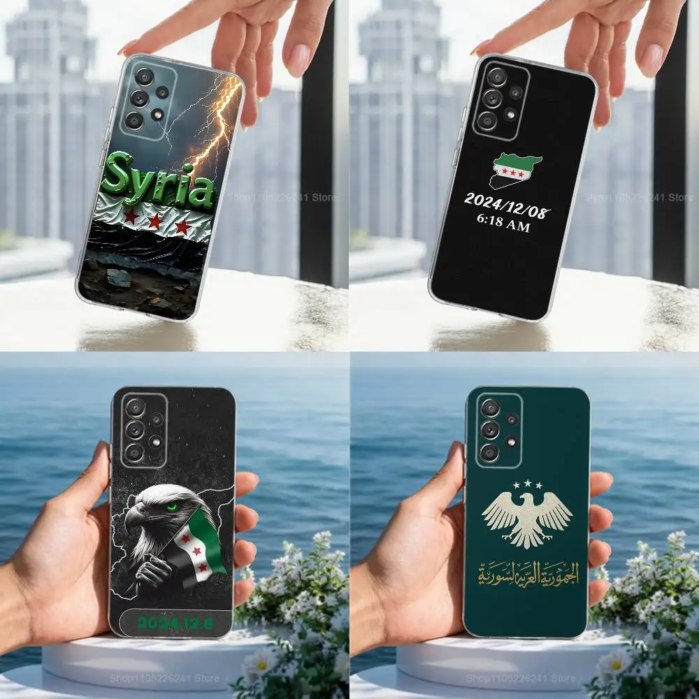 

Green S-SYRIA F-Flag Phone Case For Samsung A51,71,30,S21,10,20,Ultra,FE,Lite, S22,23,9,PIus,Transparent, Silicone