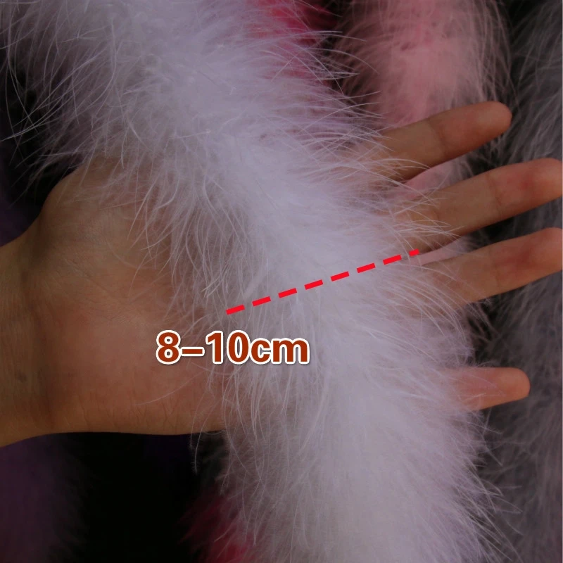 White Turkey Feather Boa 2m 15g Fluffy Feathers for DIY Shoes Decoration Car Mat Clothes Party Crafts Accessories