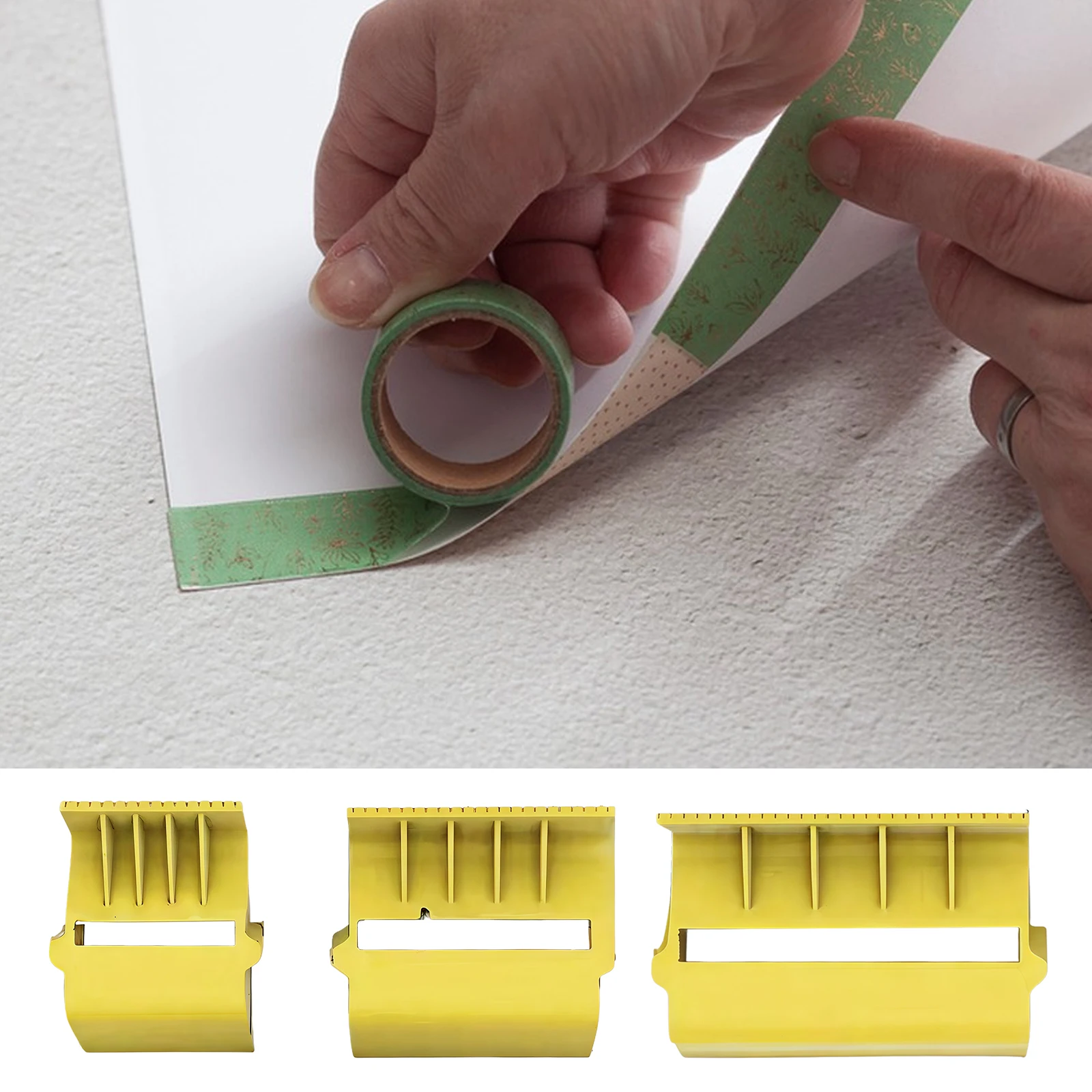 

Набор из 3-х маленьких многофункциональных удобных диспенсеров для ленты с функцией резки, многоразовые разделители для малярной ленты для дома, студии и использования на улице