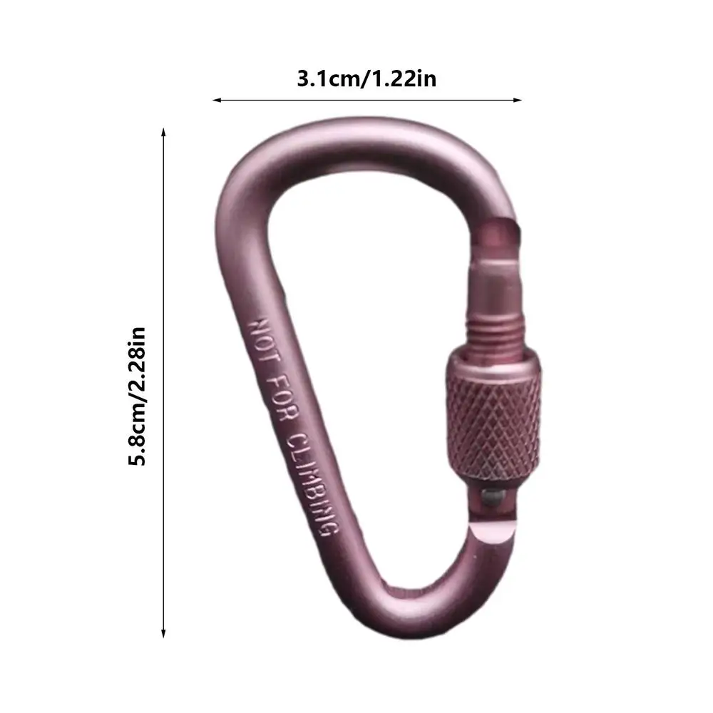 1PC Aluminium Legierung Karabiner Sicherheit Schnalle Schlüsselbund Mit Schloss Klettern Taste D-form Karabiner Camping Wandern Haken Multi farben – Detail 6