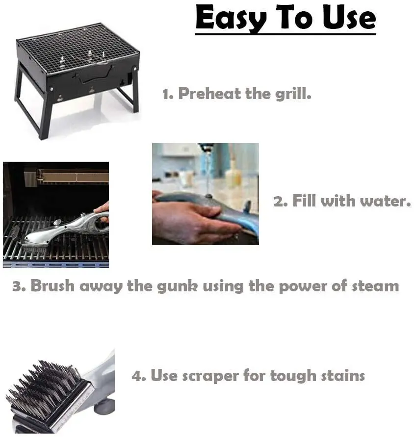 Barbecue Grill Outdoor Steam Cleaning Brushes BBQ Cleaner Suitable For Charcoal Scraper Gas Accessories Cooking Kitchen Tool